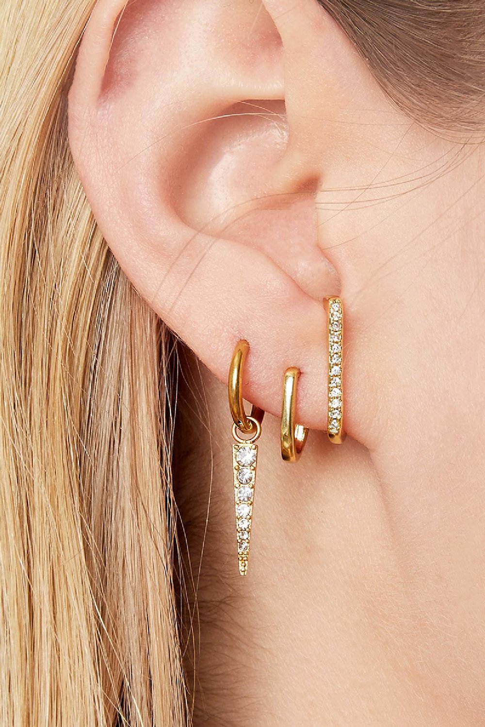 Boucles d'oreilles Pointer Argenté Acier inoxydable h5Image2